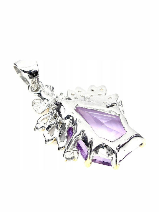 Silver Pendant Natural Amethyst Tanzanite 925