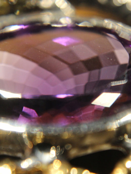 Artistic Fish Pendant Silver Amethyst Sapphires Diopsides