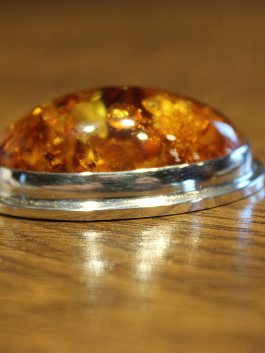 925 Silver Pendant Natural Cognac Amber 925 Silver Pendant Natural Cognac Amber