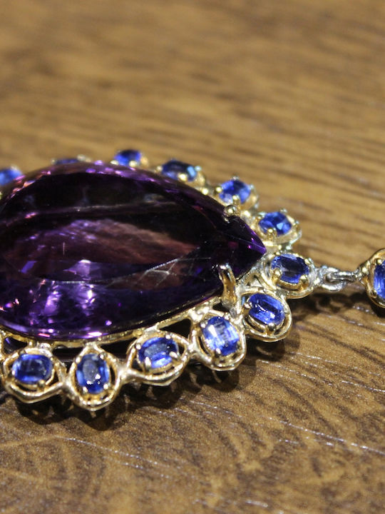 Silver Stunning Natural 61ct Amethyst Kyanite Pendant Silver Stunning Natural 61ct Amethyst Kyanite Pendant
