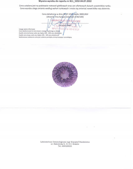 Amethyst Natural Stone 42.26ct Certificate