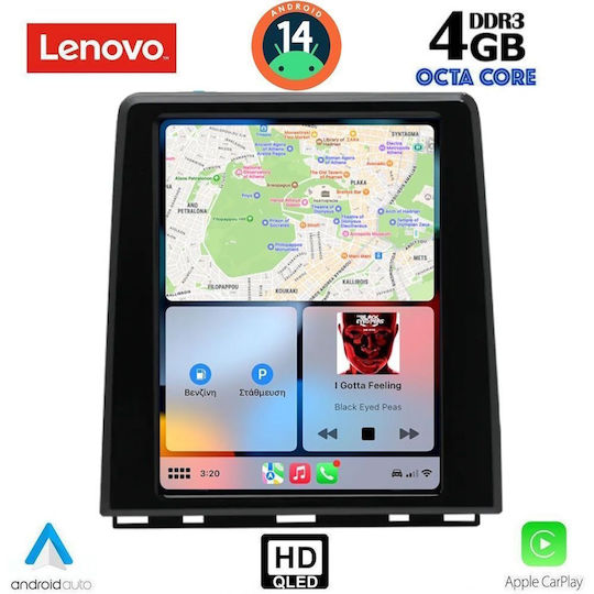 Lenovo Ηχοσύστημα Αυτοκινήτου για Renault Clio / Captur 2019 (Bluetooth/USB/WiFi/GPS/Apple-Carplay/Android-Auto) με Οθόνη Αφής 9.7"
