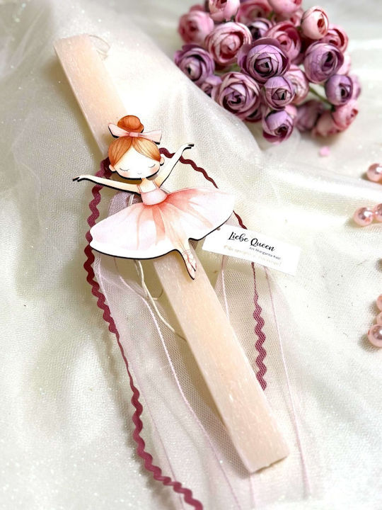 Scented Salmon Easter Candle Ballerina