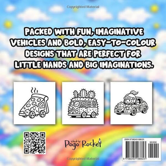Carte de Colorat Wacky Wheels Pagini de Colorat Ușoare Mașini Camioane Vehicule Amuzante Copii