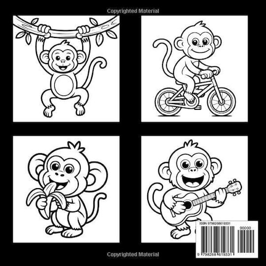 Monkey Malbuch Für Kleinkinder Einfache Spaß Monkey Malvorlagen – Fette Einfache Designs Kleine Hände Perfekt Für Alter 2–4