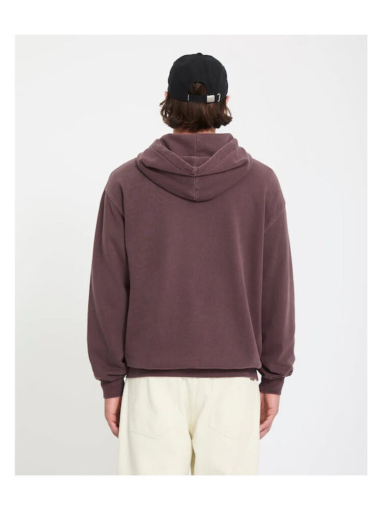 Stone Cardigan with Hood Burgundy