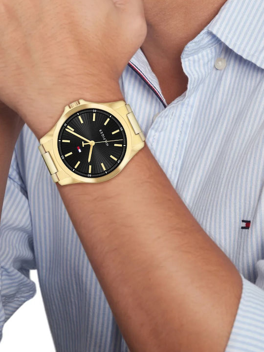 Tommy Hilfiger Bruce Men's Watch 43mm Battery with Gold Metal Bracelet