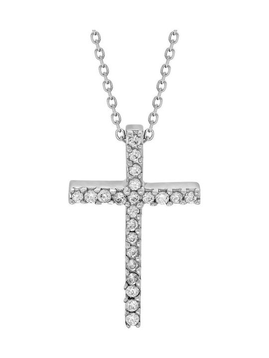 Kiriakos Gofas Weißgold Kreuz 9K