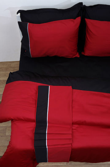 Anna Riska Duvet Queen 220x240cm Luxury Bicolour Red / Black