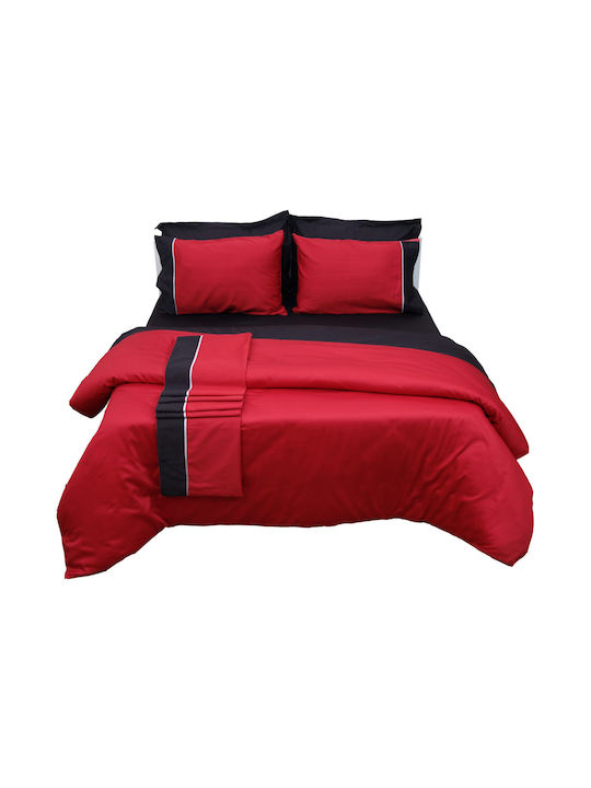 Anna Riska Πάπλωμα Υπέρδιπλο 220x240εκ. Luxury Bicolour Red / Black