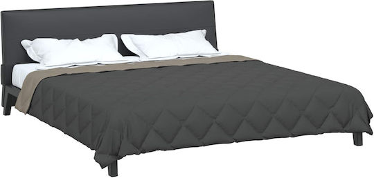 vidaXL Super King Decke 220x155cm Helles Grau Anthrazit