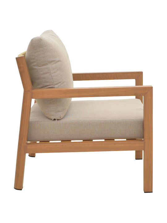 Set Mobilier Camera De Zi Exterior Andasio 4 Piese Natural Cu Perne