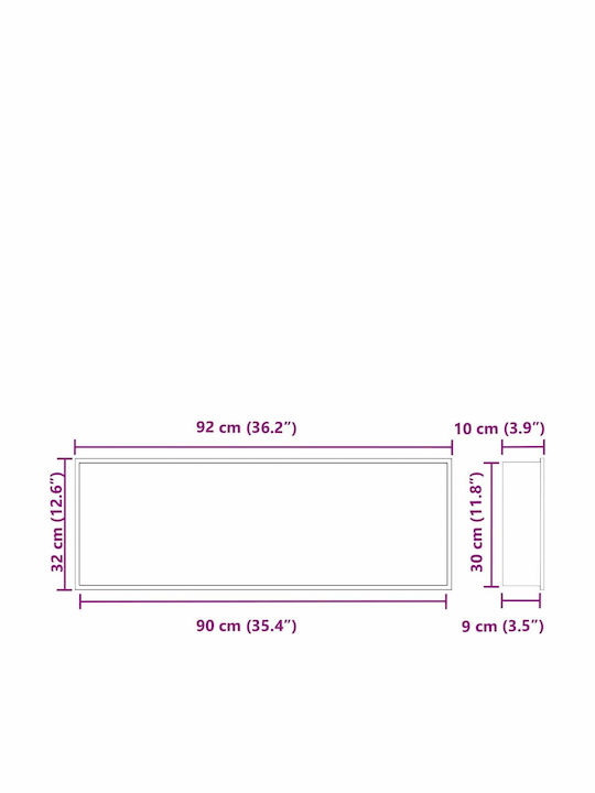 vidaXL Επιτοίχια Ραφιέρα Μπάνιου Μεταλλική 75x9.5x30cm Ασημί