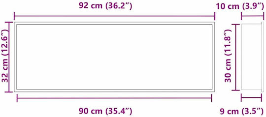 vidaXL Επιτοίχια Ραφιέρα Μπάνιου Μεταλλική 75x9.5x30cm Ασημί