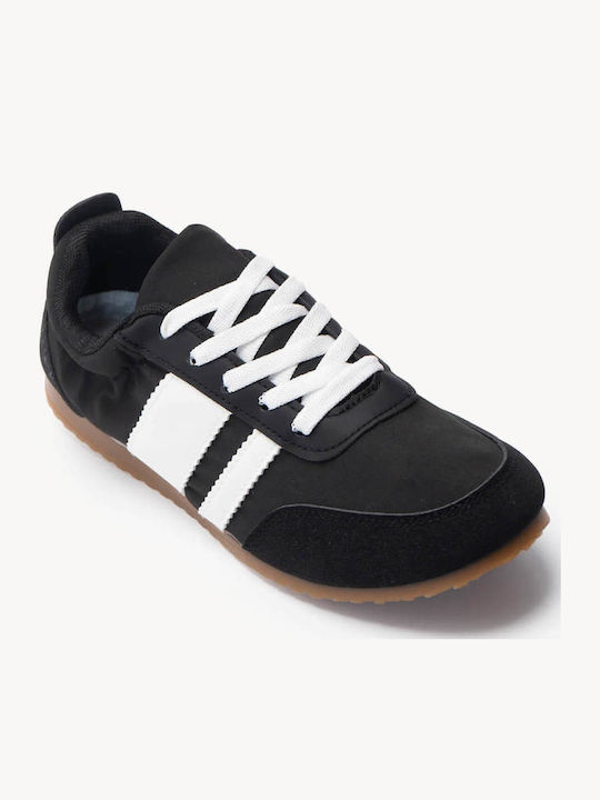 Μαύρα Sneakers Χαμηλής Κοπής Διπλές Ρίγες