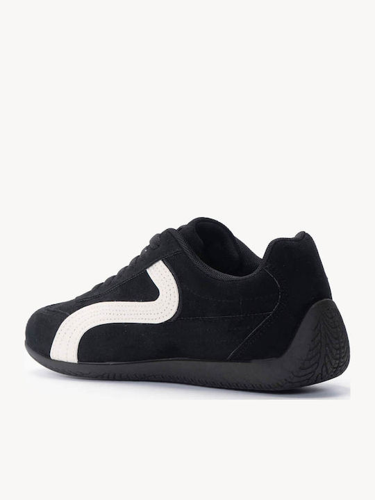 Adidași Negri Din Catifea Cu Textură Valurată