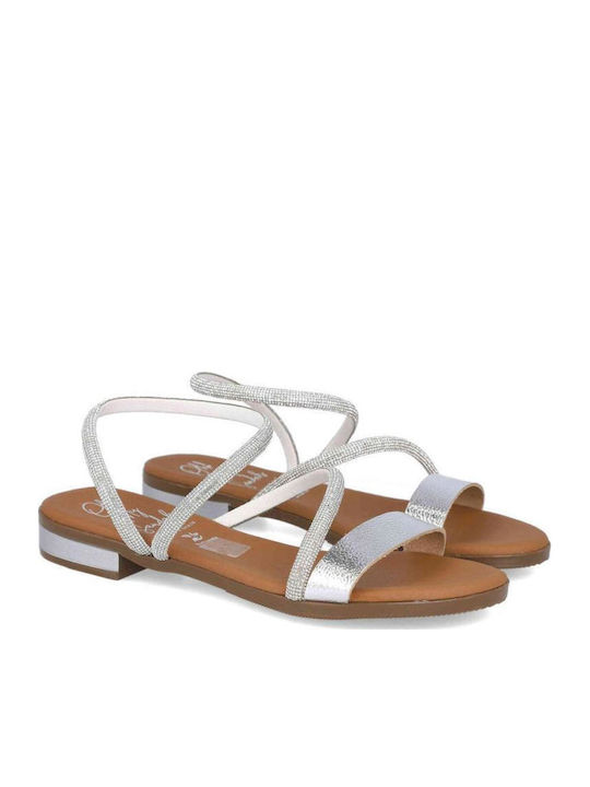 Leather Women's Anatomic Silver Sandals