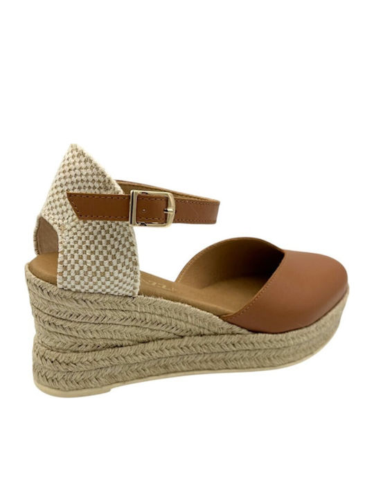 Sommer Damenplattformen im Stil Espadrilles Tabac