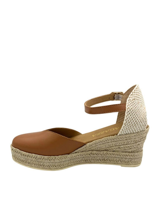 Sommer Damenplattformen im Stil Espadrilles Tabac
