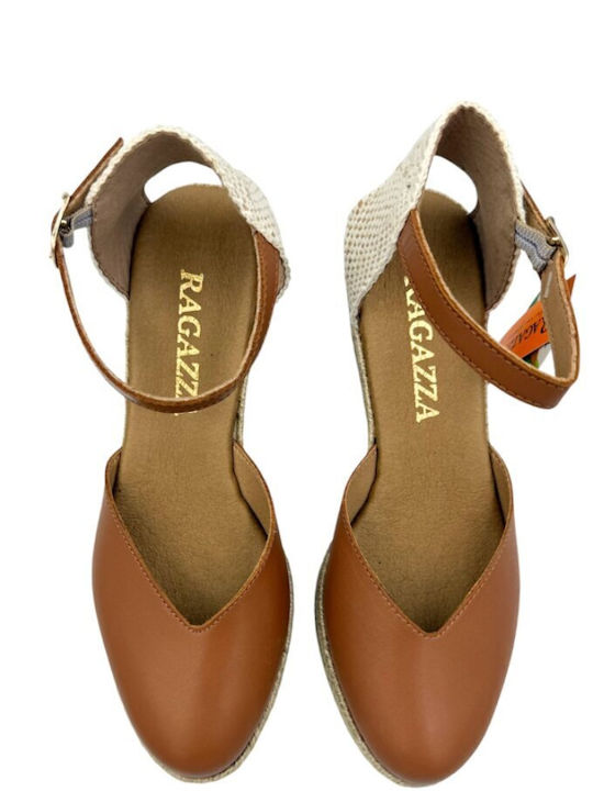 Sommer Damenplattformen im Stil Espadrilles Tabac