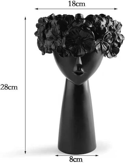 Natural Home Vază Din Polirășină Argintie Φ18xΥ28cm