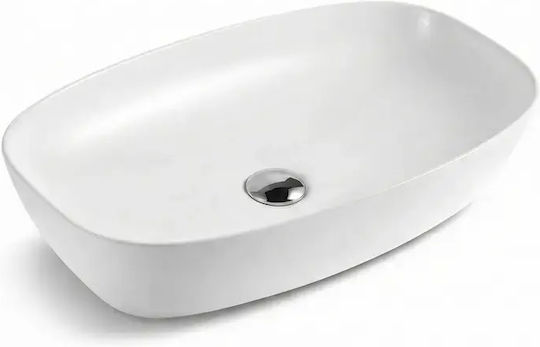 Tema Επικαθήμενος Νιπτήρας Πορσελάνης 60x39x14cm Λευκός Tema Επικαθήμενος Νιπτήρας Πορσελάνης 60x39x14cm Λευκός