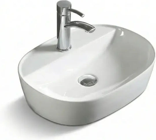 Tema Επικαθήμενος Νιπτήρας Πορσελάνης 60x40x12.5cm Λευκός