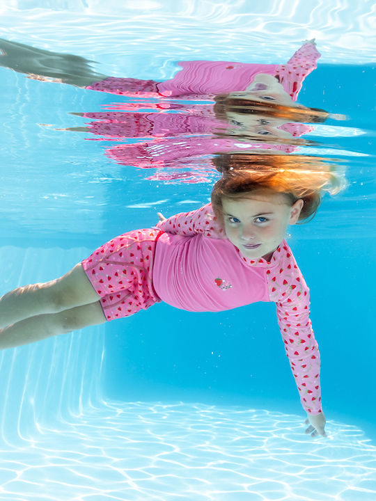 Splash About Kids Swimwear Rashguard with Long Sleeve Pink