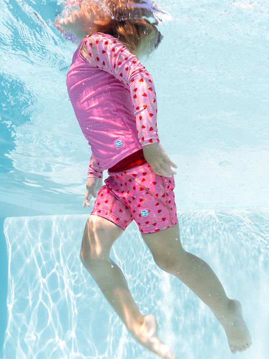Splash About Kids Swimwear Rashguard with Long Sleeve Pink