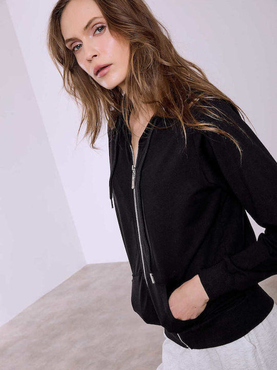 Celestino Strickjacke Für Damen Sport Baumwolle Schwarz