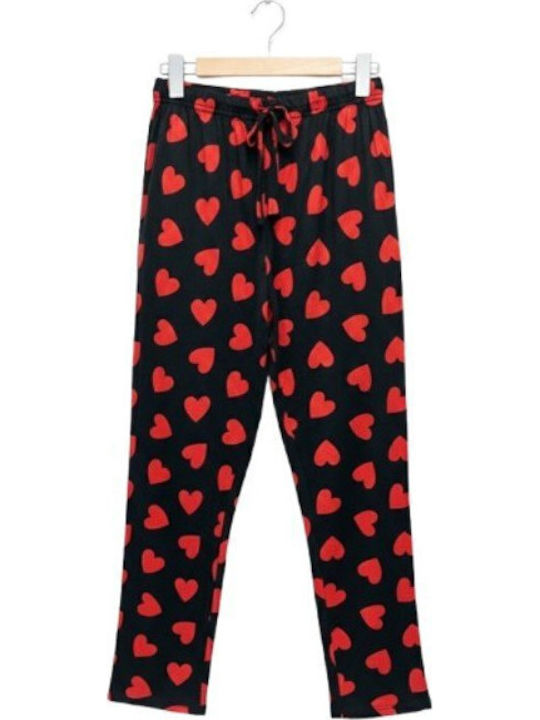 Soccus Pantaloni De Pijamale Dama De Iarnă Negru-Roșu