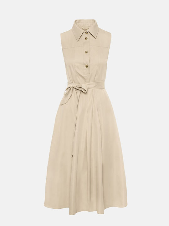 Sommer Midi Hemdkleid Ärmellos Petra