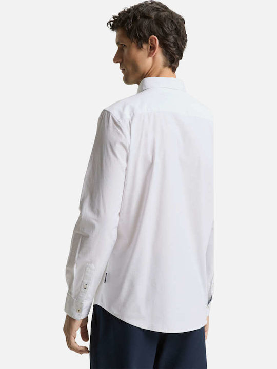 Tom Tailor Long Sleeve Denim Shirt in Regular Fit White