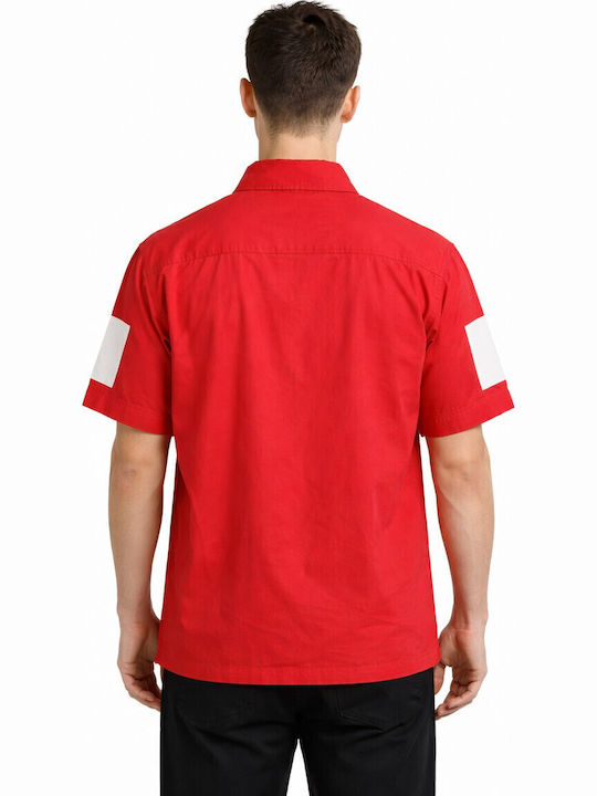 Kurzärmeliges Herrenhemd Rot