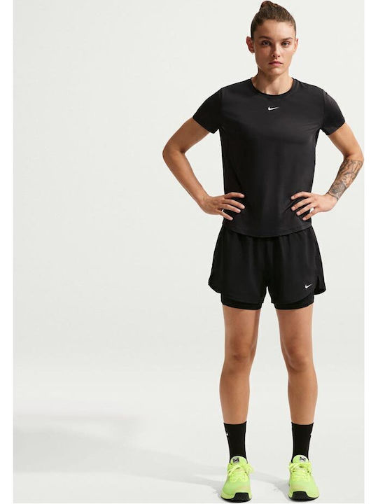 Дамски Висока Талия Спортен Шорт Dri-Fit Черен