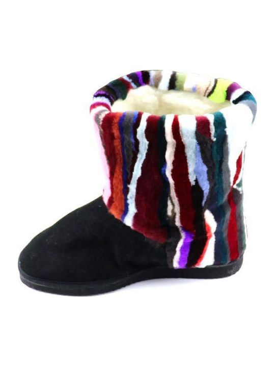 Leder Damenstiefel mit Pelz