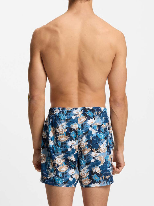Piranha Herren-Bademode Kurze Hosen Hellblau Blumen