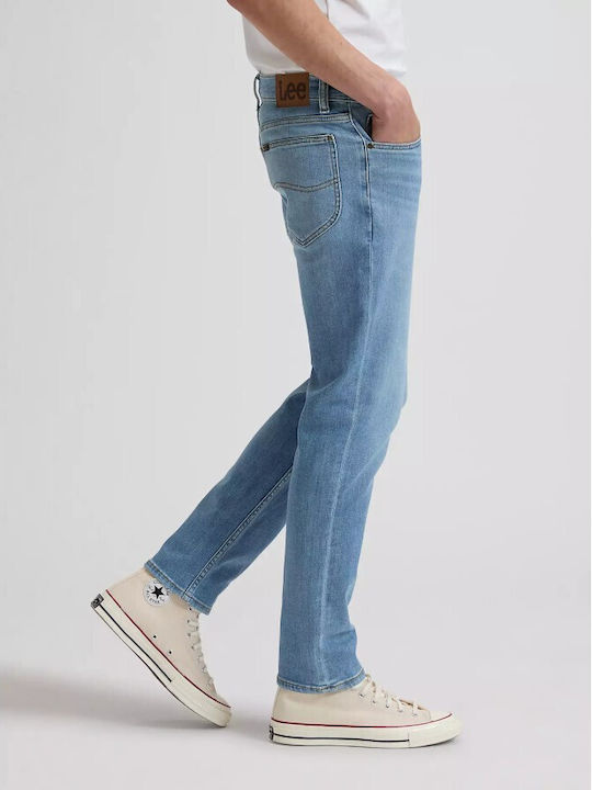 Ανδρικό Παντελόνι Τζιν Ελαστικό με Slim Straight Εφαρμογή Γαλάζιο