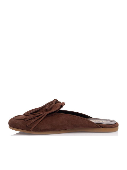 Leather Women's Moccasins in Brown Colour