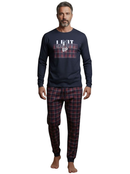 Collection Winter Checked Men's Cotton Pyjama Pants Petrol