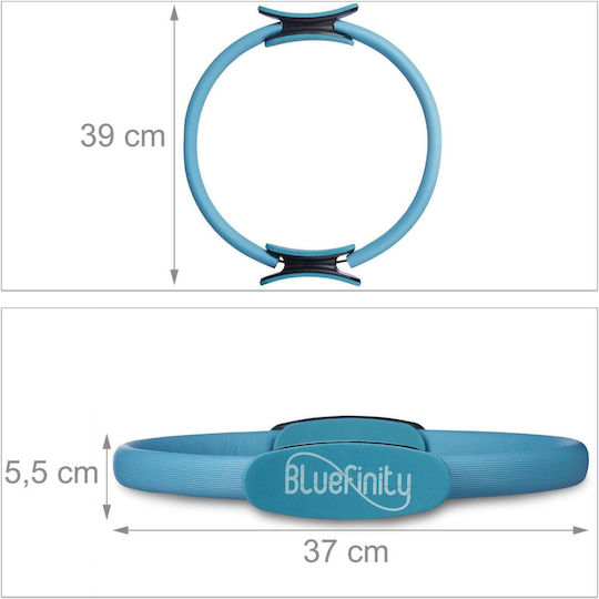 Δαχτυλίδι Pilates Bluefinity 37cm 3 X Λάστιχα Γυμναστικής & Θήκη Μεταφοράς Turquoise Green Blue Red 10048326