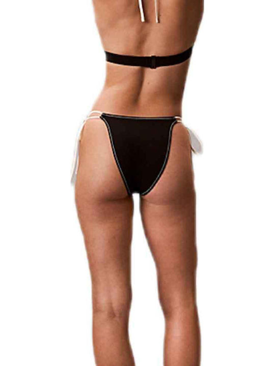 Bikini Slip with Laces Black