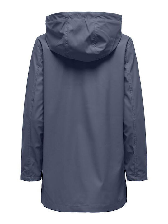 Women's Indigo Coat with Hood