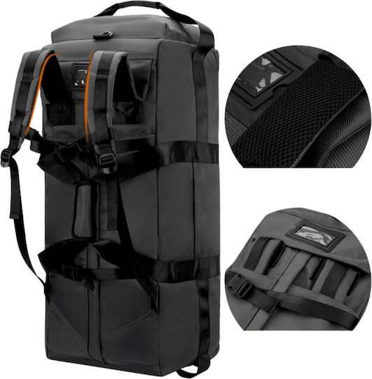 Sack Reise Rücken 85lt Schwarzes mit Rädern Stoff M85xB32xH34cm