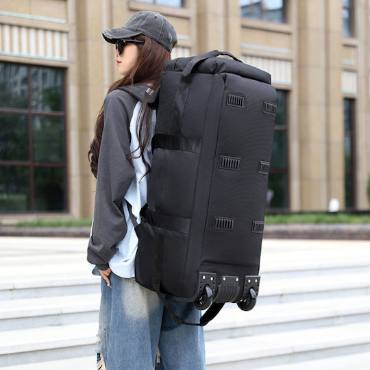 Sack Reise Rücken 85lt Schwarzes mit Rädern Stoff M85xB32xH34cm