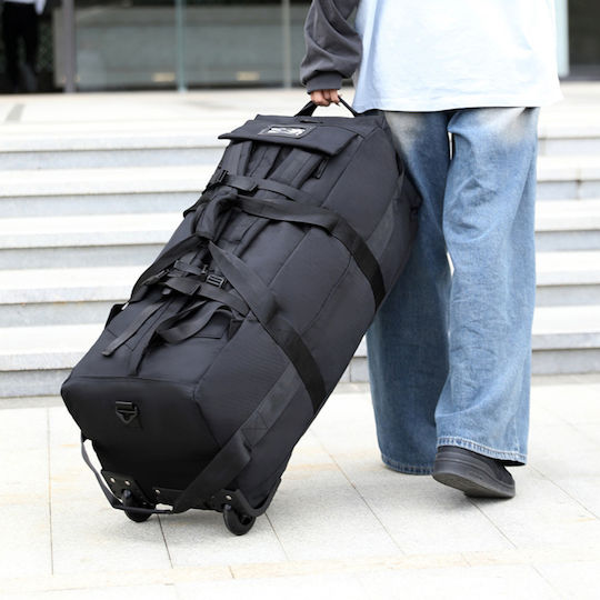 Sack Reise Rücken 85lt Schwarzes mit Rädern Stoff M85xB32xH34cm