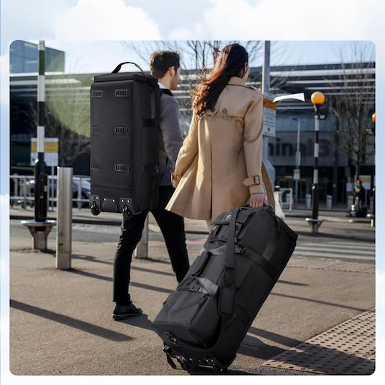 Sack Reise Rücken 85lt Schwarzes mit Rädern Stoff M85xB32xH34cm