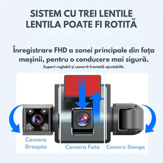 Set Cameră DVR Auto 1080P cu Ecran 2" Wi-Fi și Cameră de Marșarier