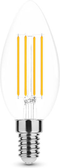 Modee Lighting Λάμπα LED 7W 98mm για Ντουί E14 και Σχήμα C35 Φυσικό Λευκό 806lm Dimmable