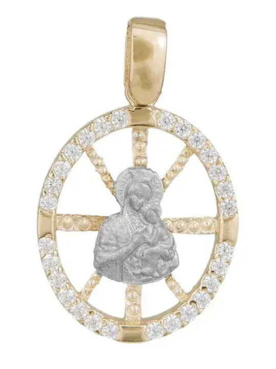 Pendant with Virgin Mary Gold 9K